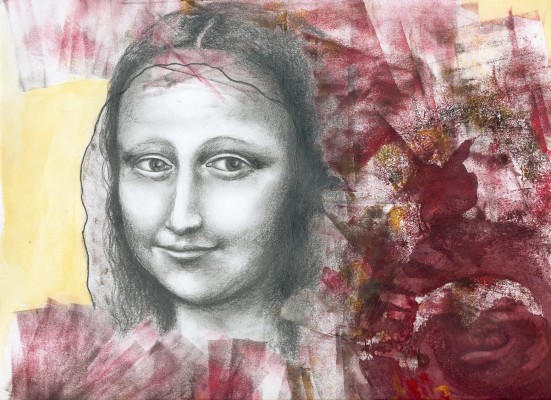 Mona Lisa, 32 x 24 cm, Mischtechnik
